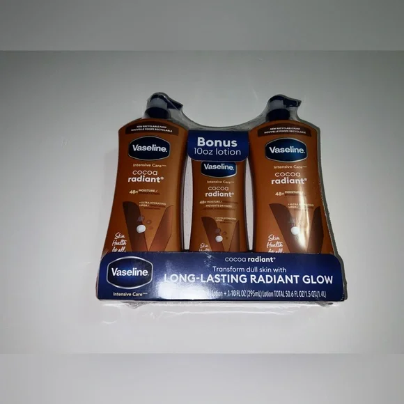 Vaseline Intensive Repair Cocoa Radiant Body Lotion 2 pk Vaseline mini Lip Balm - Picture 2 of 5